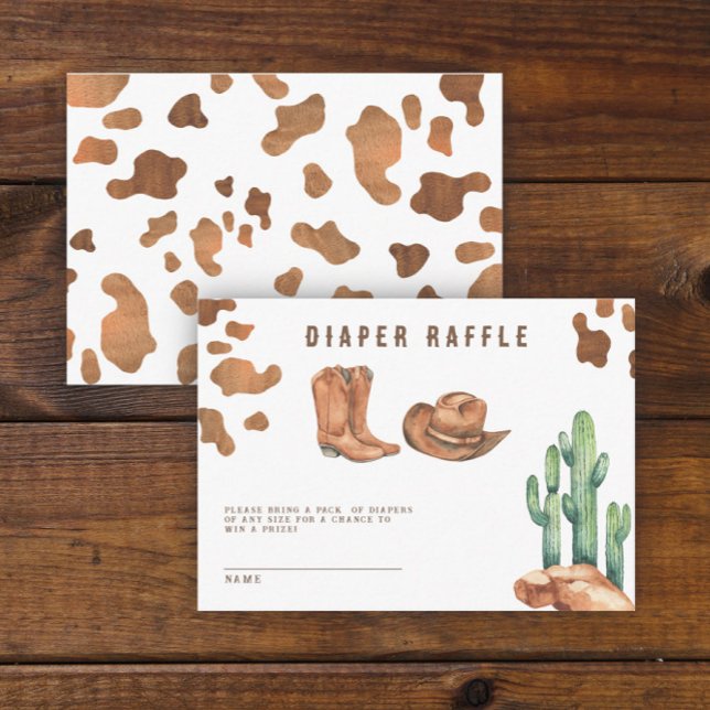 Cowboy Western Rodeo Diaper raffle biljett Tilläggskort (Skapare uppladdad)