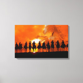 Cowboy Western Rodeo Roundup Vilda western Wrapped Canvastryck