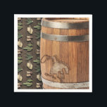 Cowboy Western Rodeo Trä Tunna Födelsedags FEST Pappersservett<br><div class="desc">Anpassa med valfri text. Matchande artiklar finns i denna samling.</div>