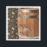 Cowboy Western Rodeo Trä Tunna Födelsedags FEST Pappersservett<br><div class="desc">Anpassa med valfri text. Matchande artiklar finns i denna samling.</div>