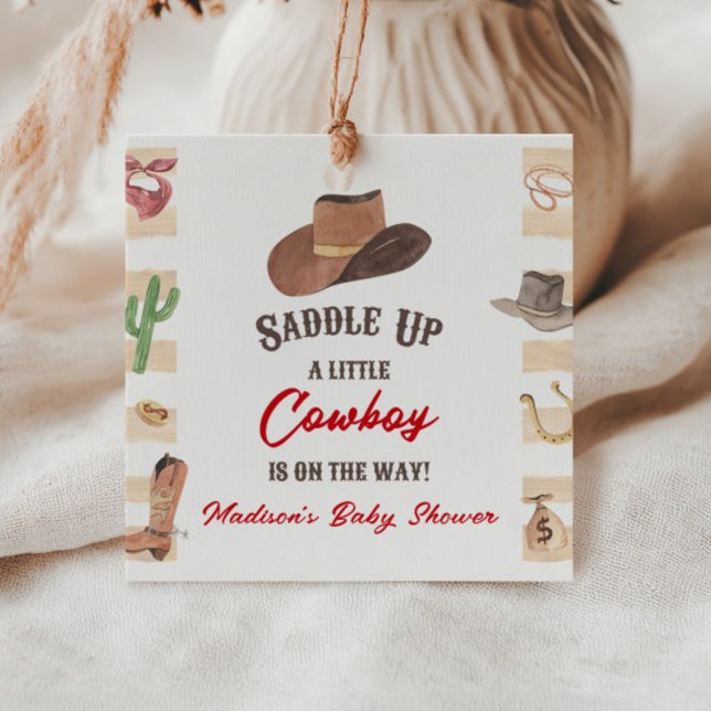 Cowboy Western Rodeo Vilda western Baby Shower Gåvor Etiketter (Skapare uppladdad)