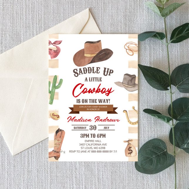 Cowboy Western Rodeo Vilda western Baby Shower Inbjudningar (Skapare uppladdad)
