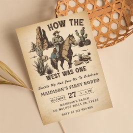 Cowboy Western Rodeo Vilda western Birthday-inbjud Inbjudningar