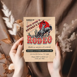 Cowboy Western Rodeo Vilda western Födelsedagsfest Inbjudningar