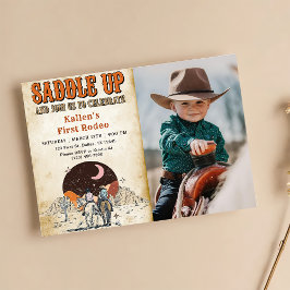 Cowboy Western Rodeo Vilda western Födelsedagsfest Inbjudningar