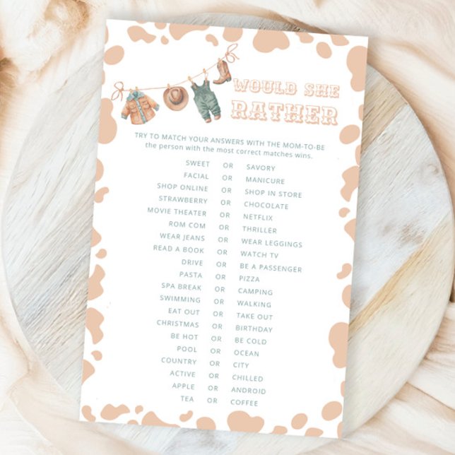 Cowboy Western, skulle hon hellre visa babykläder? (Skapare uppladdad)