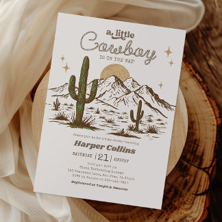 Cowboy Western Stil Baby Shower Inbjudningar