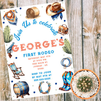 Cowboy Western Vilda western Birthday Inbjudningar