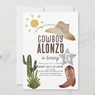 Cowboy Western Vilda western Birthday Inbjudningar