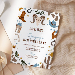 Cowboy Western Vilda western Rodeo Birthday Inbjudningar