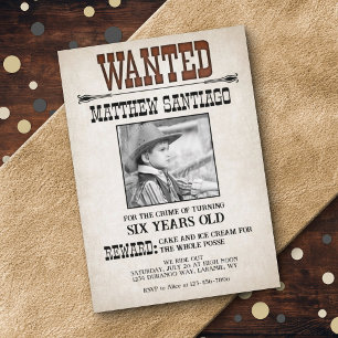 Cowboy Western ville ha födelsedag Inbjudningar