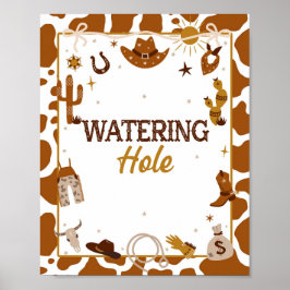 Cowboy Western Watering Hål-tecken Poster