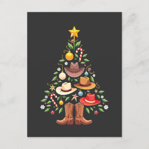 Cowboy Westerna Julgran Santa Vykort