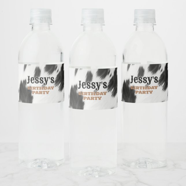 Cowboy Westerna Land Farm Rodeo-Födelsedagsfesten Vattenflaskor Etikett (Flaskor)