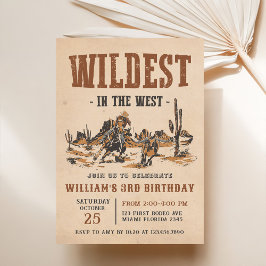 Cowboy Wildest i Västern 3:e födelsedagen Inbjudningar