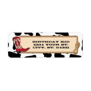 Cowboyadressetiketter Returadress Etikett