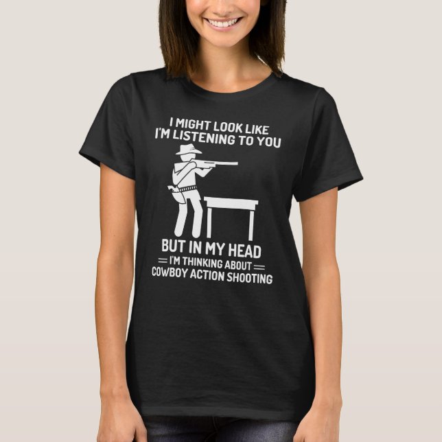 Cowboyaktion i mitt huvud Westernt T Shirt (Framsida)