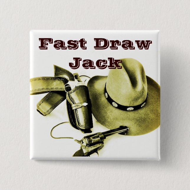 Cowboyåtgärd Tagning av Alias Button Pin Knapp (Framsida)