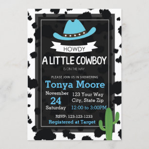 Cowboybaby showerinbjudan (blått) inbjudningar