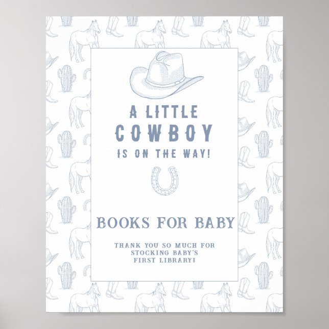 Cowboybabydusch bokar för baby poster (Framsidan)