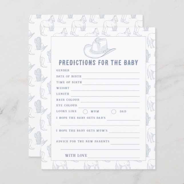 Cowboybabydusch - förutsägelser och råd från baby (Fram/baksida)