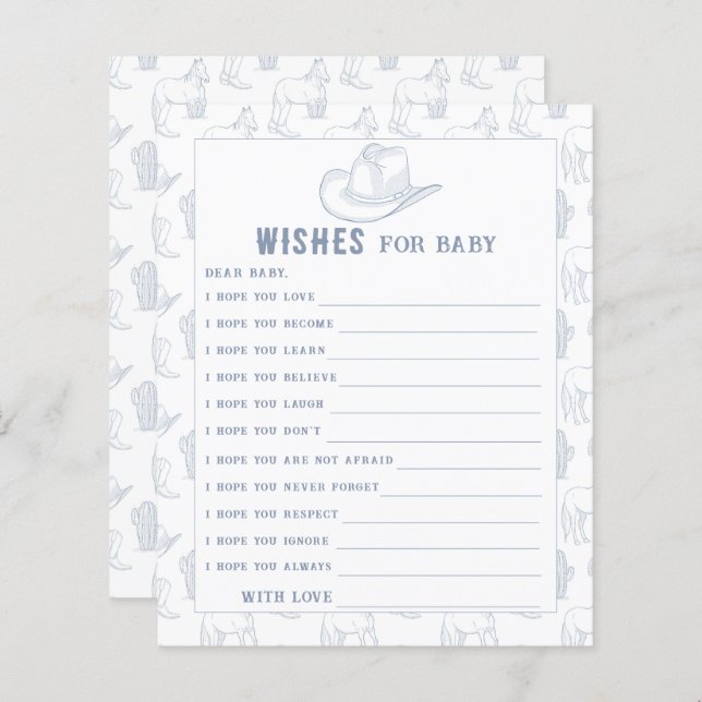 Cowboybabydusch - Party-spelet | önskemål för baby (Fram/baksida)