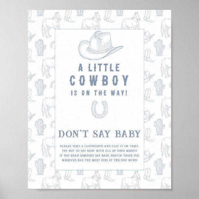 Cowboybabydusch Säg inte baby Poster (Framsidan)