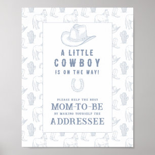 Cowboybabyduschen - Hjälp Busy Mamma att be Poster
