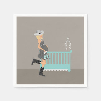 Cowboybabyskor - Blonde - Westernt tema för Land Pappersservett