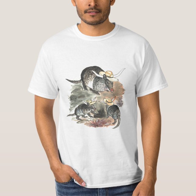 Cowboybältdjurfamilj Tee Shirt (Framsida)