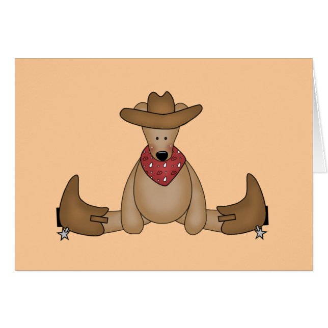 CowboybjörnTshirts och gåvor Hälsningskort (Framsidan Horizontal)