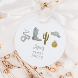 Cowboyblå Födelsedagsfest 1:a Rodeo Gåvor Etiketter
