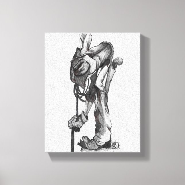 cowboyblyertspenna teckning kanvastryck (Framsida)