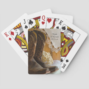 Cowboybooterna och Snöre Land Westerna Bröllop Spel Kort