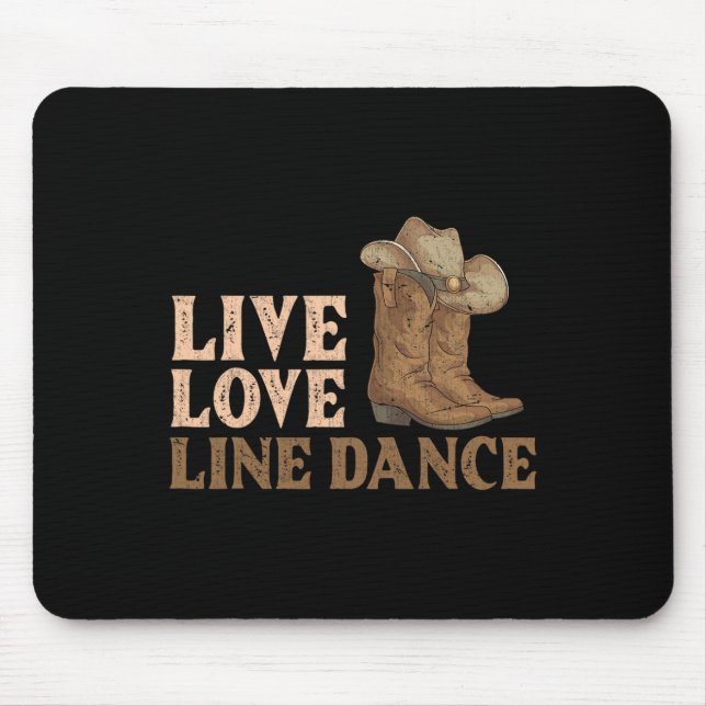 CowboyBoots Line Dancing Land Hat Live Kärlek Li Musmatta (Framsidan)