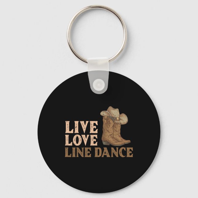 CowboyBoots Line Dancing Land Hat Live Kärlek Li Nyckelring (Framsida)