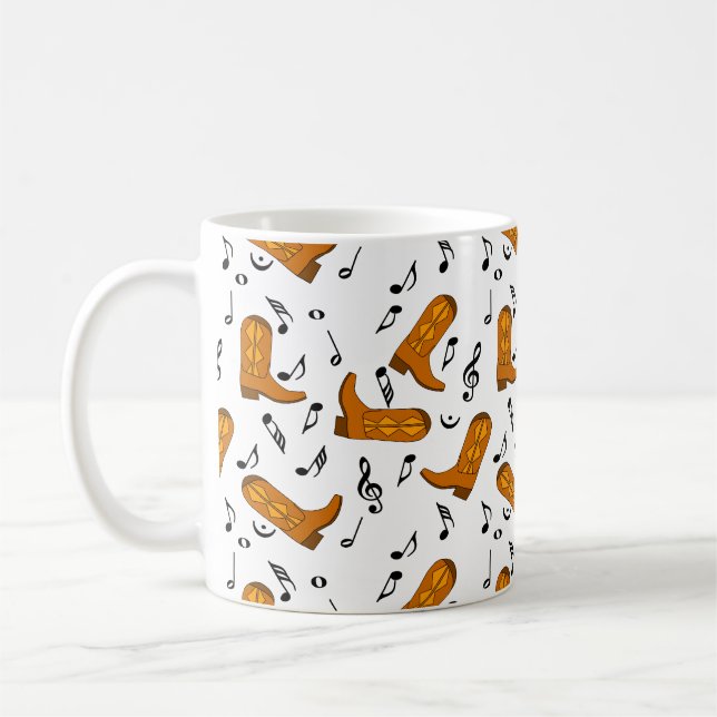 CowboyBoots Musik noter Kaffemugg (Vänster)