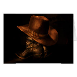 Cowboyboots och Hat Bronze Westernt kort