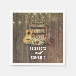Cowboyboots och solblommor Vin Barrel Pappersservett