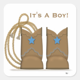 CowboyBoots Sticker Fyrkantigt Klistermärke