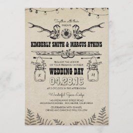 CowboyBoots Sunblomma Land Rustic Barn Bröllop Inbjudningar