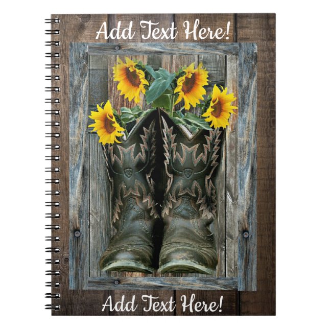 CowboyBoots Sunblommor Anteckningsbok (Framsidan)