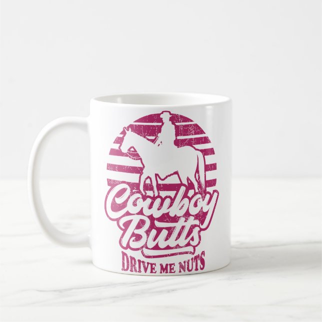 Cowboybuttar Driver Mig Galen Kvinnlig Western Rod Kaffemugg (Vänster)