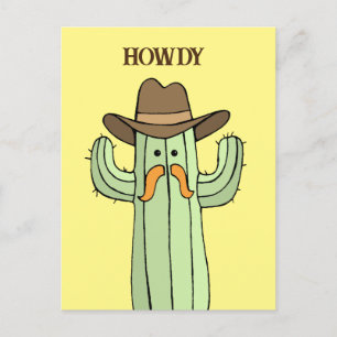 CowboyCactus Howdy Vykort