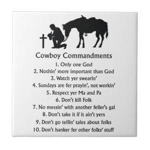 CowboyCommandments Kakelplatta