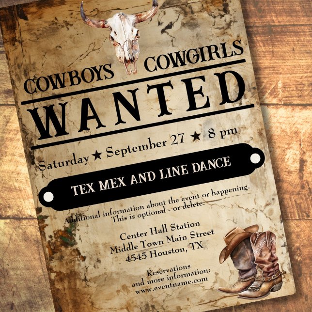 Cowboycowgirl-händelse Inbjudningar (Skapare uppladdad)