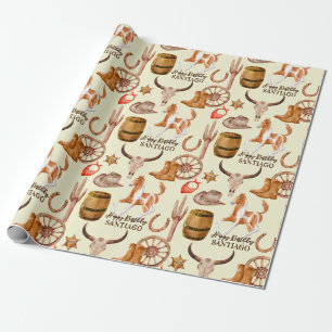 Cowboycowgirl western horse personlig namn presentpapper