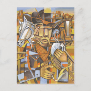 Cowboycubism Original Art Postcard Vykort