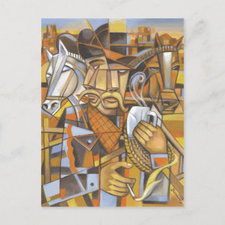 Cowboycubism Original Art Postcard Vykort