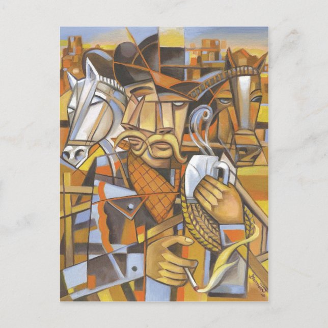 Cowboycubism Original Art Postcard Vykort (Framsida)